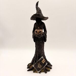 Authentique Spooky Night Faceless Witch Tree Figurine Halloween Decor NWT Spooky